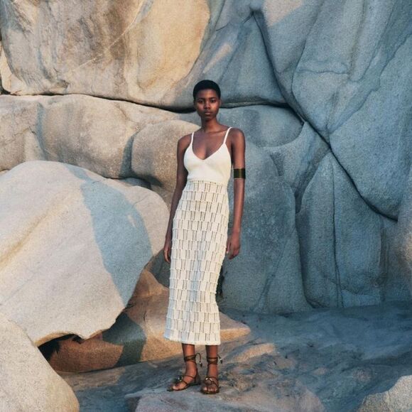 ZARA COMBINATION CROCHET DRESS - Picture 4 of 10